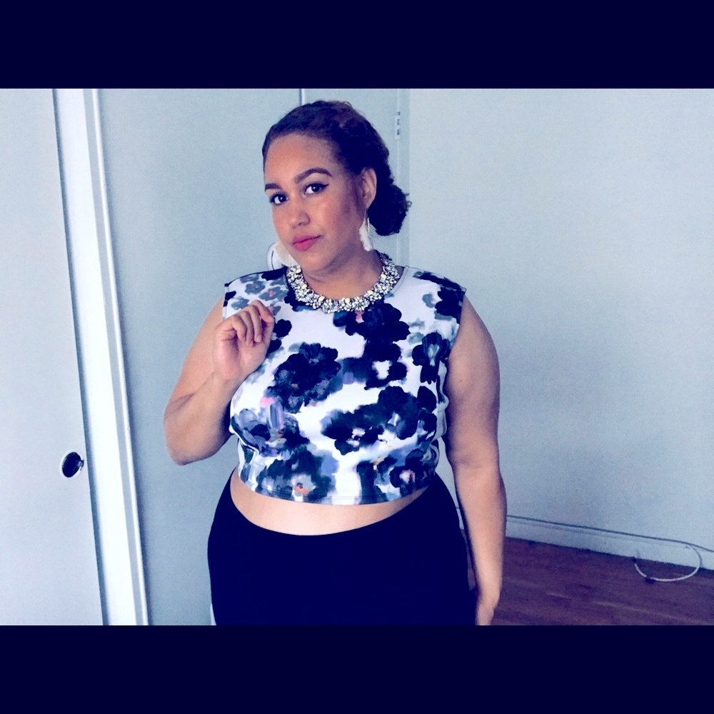 Eloquii plus size floral sleeveless crop top